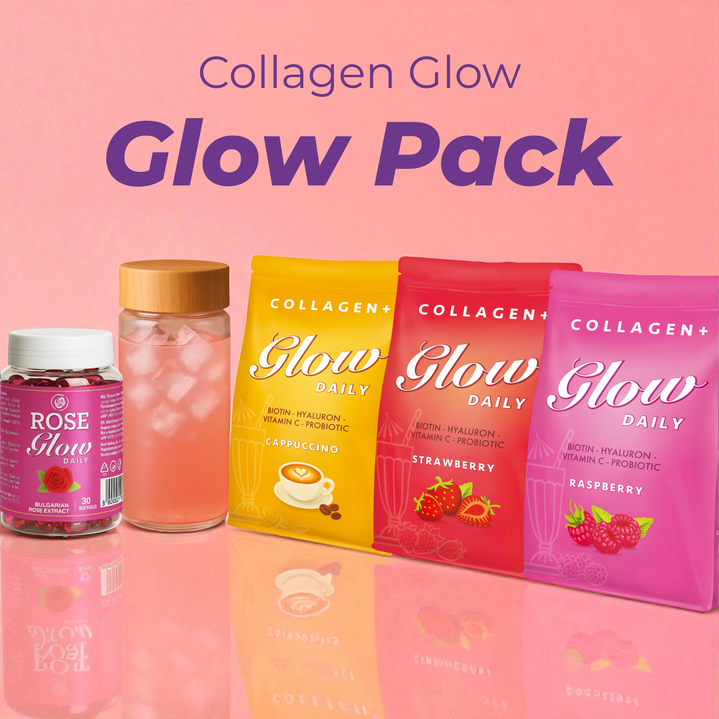 Glow Pack (Колаген + Масло от Българска Роза + Подарък Шейкър)